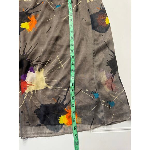 5th Fifth Culture Womens Dress Brown Paint Splatter One Shoulder Dress Sz L - Picture 5 of 7